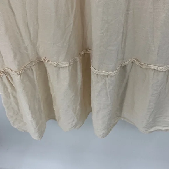 Zesica cream Maxi summer dress tie shoulders long flowing ruffle hem - Picture 13 of 15